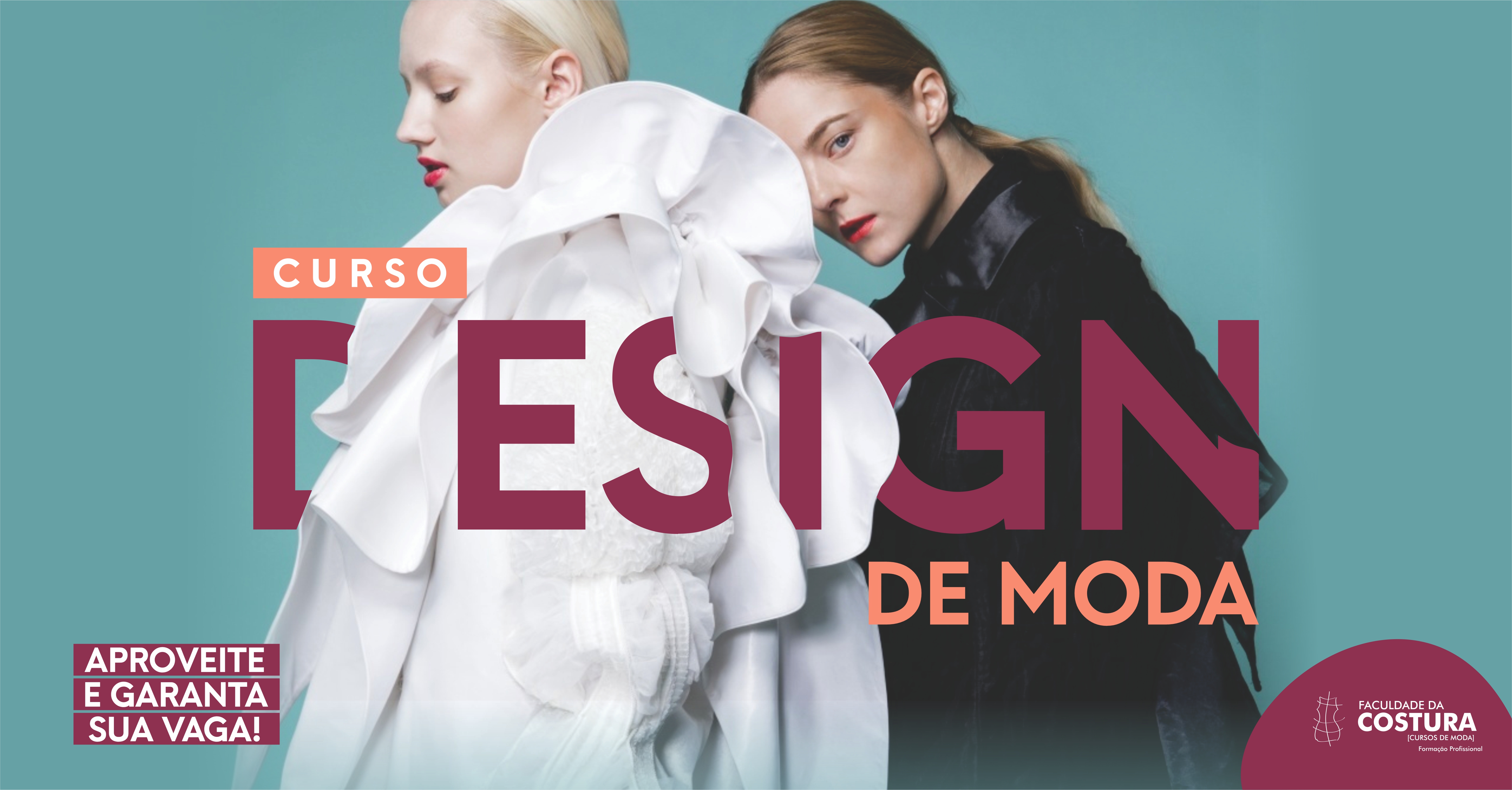 Design de Moda Banner com fundo verde claro com mulheres com roupas em design