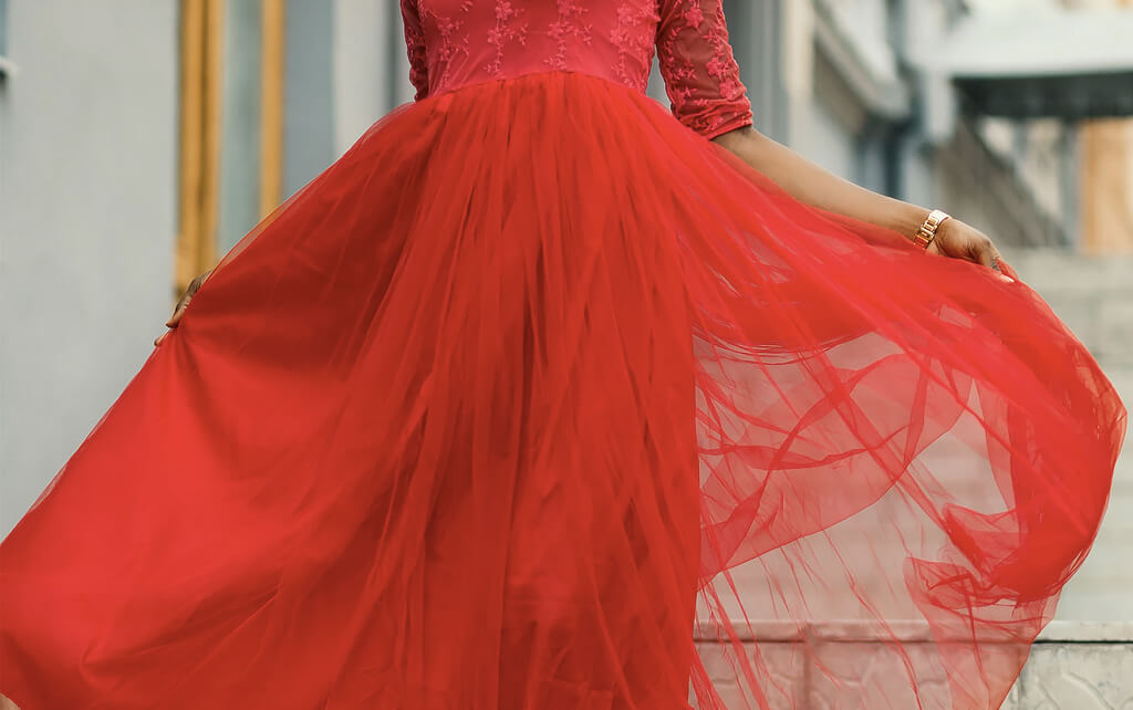 Vestido tule vermelho